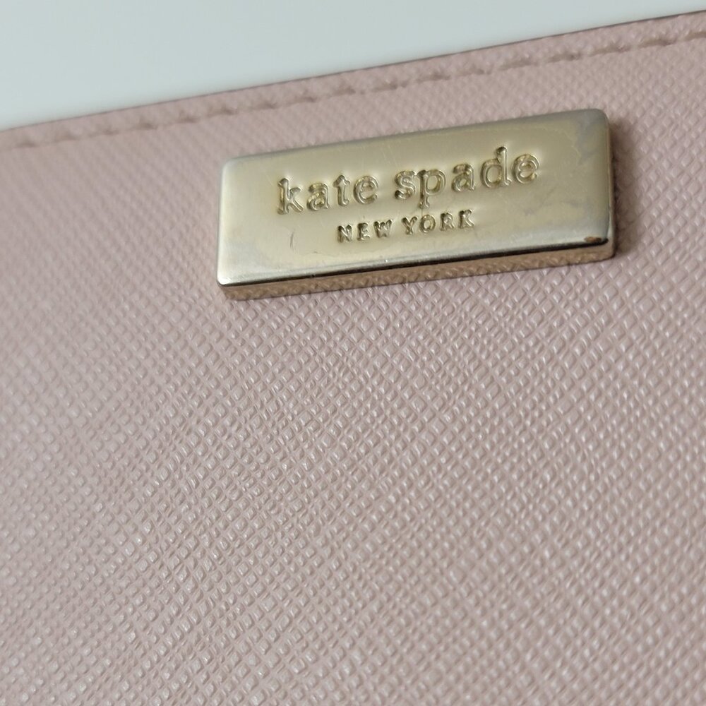 Kate Spade Laurel Way Neda Continental Saffiano Leather Zip-Around Wallet Pink - Picture 2 of 8